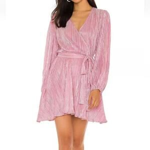 BARDOT Bellissa Pleat Dress In Pink Light Crinkle Wedding Baby Shower Size 12